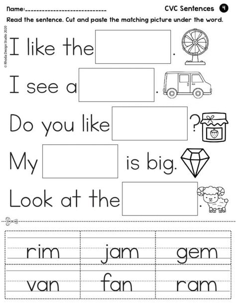 I Can Read CVC Sentences: 10 Free Reading Worksheets Cvc Sentences, Simple Sentences Worksheet, Sentence Making, Sentences Kindergarten, Writing Sentences Worksheets, Writing Sentences, Phonics Worksheets Free, Cvc Worksheets, Bike Illustration