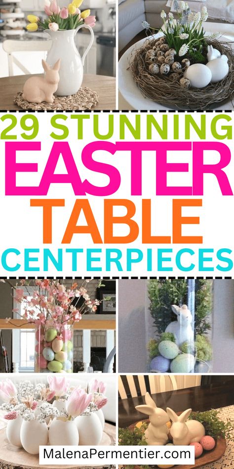 29 Stunning Easter Table Centerpieces To Recreate This Year Paper Origami Flowers, Easter Centerpieces Diy, Easter Table Centerpieces, Easter Dinner Table, Basket Centerpieces, Easter Flower Arrangements, Easter Arrangement, Easter 2024, Easter Home Decor