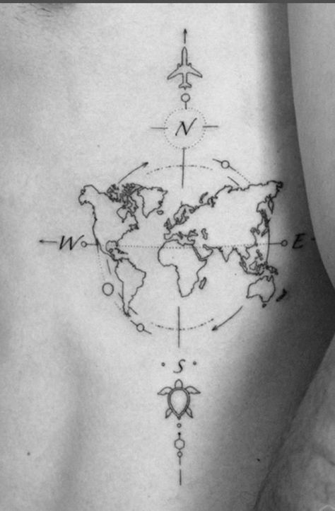 Tattoos For Women Ribs, Travel Tattoo Ideas, Matching Bff Tattoos, Tricep Tattoos, Travel Tattoos, Thailand Tattoo, Chest Piece Tattoos, Bff Tattoos, Passport Stamps