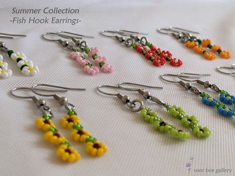 🌻SUMMER COLLECTION🌻 • These bright & colorful fish hook earrings add an eye-catching pop to your everyday look! • Handmade glass seed bead fish hook earrings made by wee bee gallery • Visit my Etsy + follow my Pinterest for more! Daisy Chain Earrings, Summertime Outfits, Fish Hook Earrings, Colorful Fish, Daisy Chain, Seed Bead Earrings, Morning Glory, Glass Seed Beads, Summer Accessories