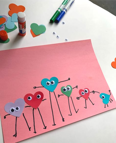 Valentines Day Crafts For Preschoolers, Valentines Art For Kids, Preschool Valentines Activities, February Preschool, Preschool Valentine's, Preschool Valentine Crafts, Valentines Activities, Preschool Valentine, Valentine Art Projects