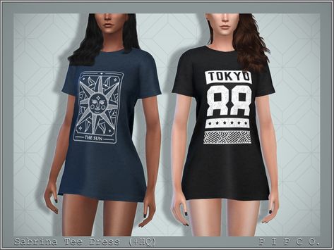 The Sims Resource - Sabrina Tee Dress. Sims 4 Cc Tshirt Female, Sims 4 Oversized Shirt, The Sims 4 Clothes Cc, Outfit Categories, Sims4cc Clothes, The Sims 4 Tsr, Sims4 Outfits, Sims 4 Sets, Clothing Sims 4 Cc