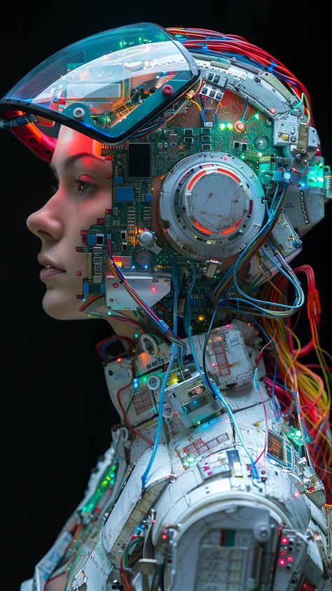 High-resolution, detailed photograph of a woman cyborg with complex brain structure and colorful elements The post Woman Cyborg with Intricate Structure appeared first on The Candie | Inspirational Digital Art by The Candie. Crazy Portrait, Futuristic Photography, Future Robots, Colorful Macarons, Latest Technology Gadgets, Inspirational Digital Art, Cyborgs Art, Brain Structure, Futuristic Robot