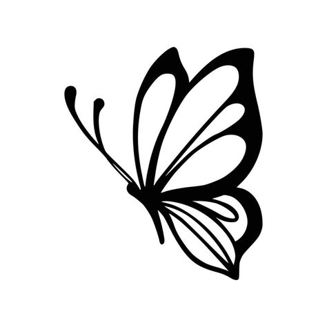 Butterfly line art. Simple minimal butterfly line tattoo icon logotype Simple Butterfly Clipart, Butterfly Vector Art, Butterfly Stencil Printable, Cartoon Butterfly Tattoo, Butterfly Silhouette Tattoo, Crosswalk Art, Butterfly Line Tattoo, Tattoo Ideas Line Art, Tattoo Ideas Line