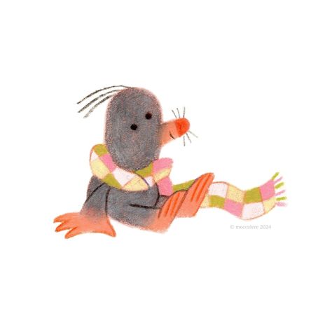 It's getting cold underground, where Mr. Mole lives, too. For now, a woollen scarf is enough. But he has prepared mittens and a hat too. Just in case. This mole is part of the calendar for next year that I'm preparing! Will share more about it soon ✏️ #illustration #waxpastels #colouredpencildrawing #mole #characterdesign Funny Looking Dogs, Sticker Maker, Colored Pencil Drawing, Love Illustration, Colorful Fish, Freelance Illustrator, Good Company, Winter Scenes, Printable Coloring Pages