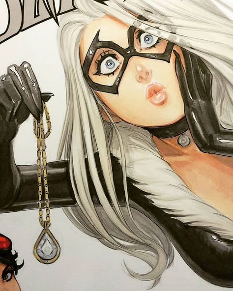 Omar Dogan on Instagram: “( Update : Sold! ) #blackcat and #catwoman . This cover started out a certain way and then after a lot of erasing become something else !!…” Omar Dogan, Cat Woman, Something Else, Catwoman, Instagram Update, Black Cat, Marvel, On Instagram, Black