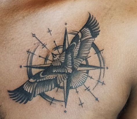 Eagle With Flowers Tattoo, Hawk Tattoo Design, Hawk Tattoos, Dreamcatcher Tattoo Meaning, Narcissus Flower Tattoos, Compass Tattoo Meaning, Armor Of God Tattoo, Snake Tattoo Meaning, Third Eye Tattoos