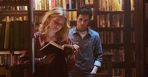 There’s no turning back for these star-crossed bibliophiles... Hari Nef, Dan Humphrey, Elizabeth Lail, Kieran Culkin, Emily Fields, Penn Badgley, Thought Patterns, Ted Bundy, Rosamund Pike