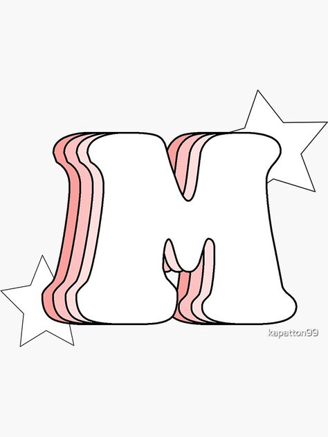 Unique Letter M stickers featuring millions of original designs created and sold by independent art... M Sticker, Preppy Logo, Blue Butterfly Wallpaper, Pink Letters, Black And White Stickers, Pop Stickers, Aesthetic Letters, Tumblr Stickers, Cute Letters