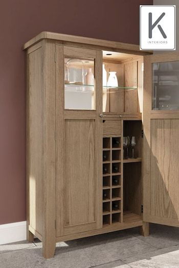 Drinks Cabinets & Trolleys | Next UK Wood Bar Cabinet, Beautiful Furniture Pieces, Drinks Cabinet, Vertical Storage, Oak Color, Cabinet Cupboard, Oak Furniture, Inspired Living, Bar Cabinet