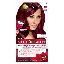 Garnier Color Sensation, Pelo Color Vino, Rich Hair Color, Garnier Hair Color, Schwarzkopf Hair Color, Schwarzkopf Color, Wine Hair, Hair Color Burgundy, Hair Color Cream