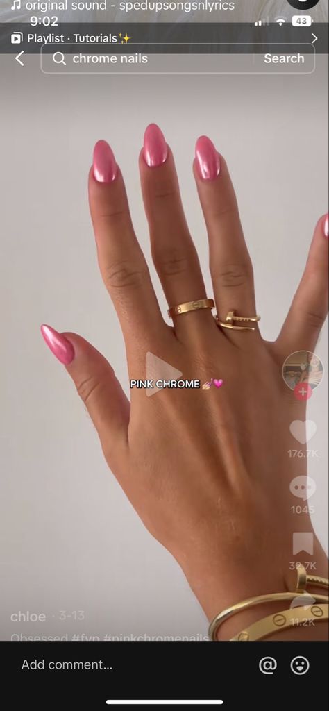 Magenta Tips Nails, Pink Tips With Chrome, Pink Crome Nails Almond, Nails With Hot Pink Dress, Nails To Go With Hot Pink Dress, Hot Pink Chrome Nails French Tip, Magenta Chrome Nails, Nails For Pink Dress, Pink Hoco Nails