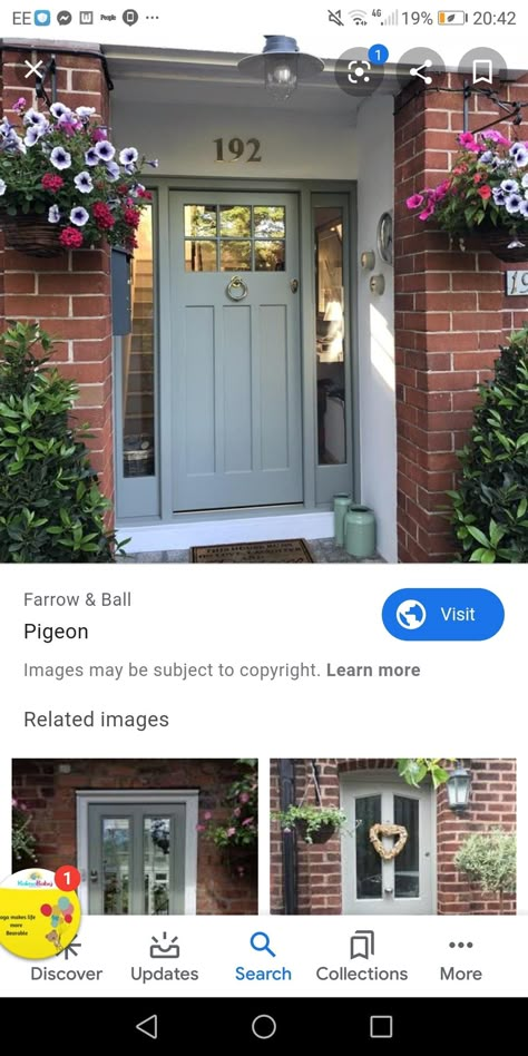 Recessed Porch, Front Door Inspiration Brick House, Painted Wooden Front Door, Cottage Doors Exterior Entrance, 1930s Porch Ideas, 1950s Front Door, Country Style Front Door, Front Door 1930s House, 1930 Front Door