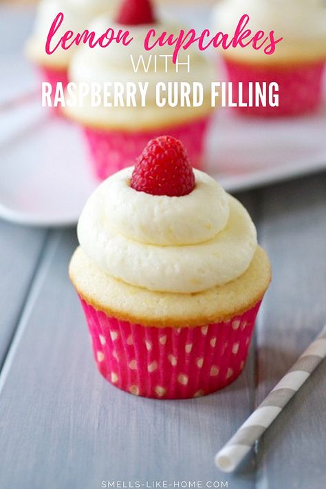 Raspberry Curd, Lemon Cupcake Recipe, Lemon Buttercream Frosting, Curd Filling, Lemon Cupcakes, Raspberry Filling, Oreo Dessert, Blender Recipes, Köstliche Desserts