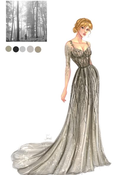 Twitter Premiere Dresses, Taylor Swift Drawings, Taylor Swift Fanart, Taylor Swift Fan Art, Folklore Era, Taylor Swift Dress, Taylor Swift Art, Taylor Swift Drawing, Taylor Swift Tour Outfits