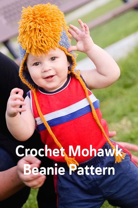 Mohawk Crochet Hat, Crochet Mohawk, Beanie Pattern Free, The Whoot, Hat Patterns Free, Crochet Teddy Bear Pattern, Cowl Knitting Pattern, Crochet Clothing And Accessories, Crochet Hats Free Pattern