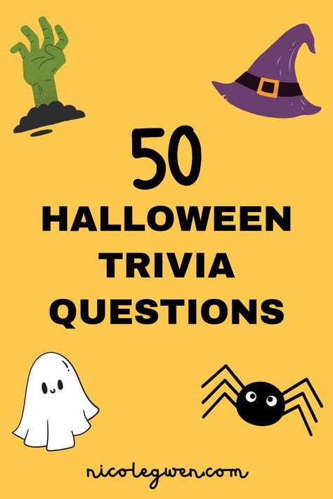 halloween trivia night What Day Is Halloween, Halloween Trivia Questions And Answers, Halloween Fun Facts, Halloween Trivia Questions, Questions For Girls, Halloween Questions, Question And Answer Games, Halloween Riddles, Halloween Trivia