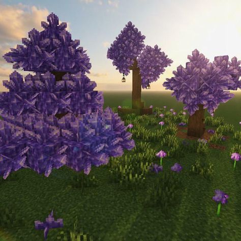 Tree Minecraft, Minecraft Building Designs, Kida Disney, Minecraft C, Amethyst Decor, Minecraft Banner Designs, Diy Minecraft, Minecraft Inspiration, Cute Minecraft Houses