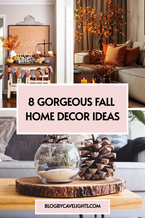 Fall is right around the corner, and we’re here for it. So here for it, we’re going to be decorating the whole house. If this sounds like you too, read on for 8 gorgeous fall decor ideas to make your home that much more cozy and ready for autumn! 01 | Autumnal Garlands Want to Fall Decor Shelves, Pinecone Centerpiece, Fall Home Decor Ideas, Fall Artwork, Winter Bedroom, Ready For Autumn, Chunky Knit Throw Blanket, Fall Candle Scents, Fall Decor Ideas