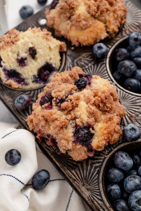 Gluten-Free Blueberry Crumble Muffins Gluten Free Crumble Topping, Gluten Free Blueberry Recipes, Blueberry Strudel, Frozen Blueberry Recipes, Gluten Free Blueberry Crisp, Dairy Free Blueberry Muffins, Gluten Free Crumble, Blueberry Crumble Muffins, Blueberry Streusel Muffins