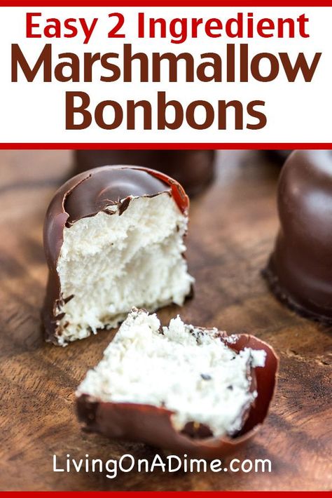 This easy 2 ingredient marshmallow bonbons recipe makes a lite fluffy chocolate marshmallow treat that is addicting! Find this and other easy 2 ingredient Christmas candy recipes here! Bonbons Recipe, Almond Bark Recipes, Chocolate Covered Potato Chips, Bon Bons Recipe, Covered Marshmallows, Christmas Candy Easy, Easy Christmas Candy Recipes, Easy Candy Recipes, Homemade Peanut Butter Cups