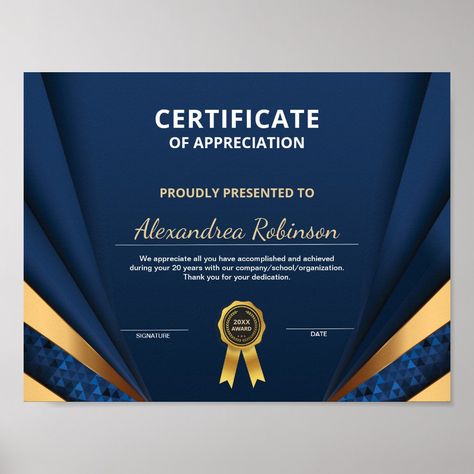 Appreciation Achievement Gold Blue Certificate  Poster Graduation Awards, Employee Appreciation Awards, Blue Certificate, Award Poster, Award Plaque, Certificate Of Appreciation, Student Awards, Good Student, Employee Appreciation