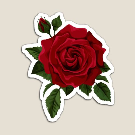 Red Rose Drawing, Rose Line Art, خواتم خطوبة, Rose Sticker, Dark Red Roses, Maori Tattoo Designs, Rose Illustration, Rose Drawing, Floral Border Design