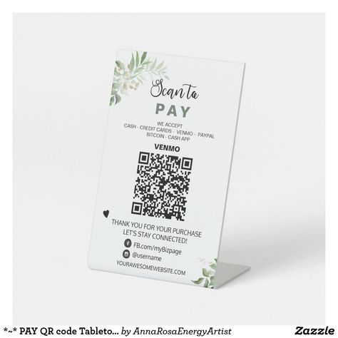 *~* PAY QR code Tabletop Table Tent Pedestal Sign Vendor Table Signs, Placa Pix, Pet Advertising, Tropical Table, Vendor Table, Event Signs, Scan To Pay, Code Design, Nutrition Club