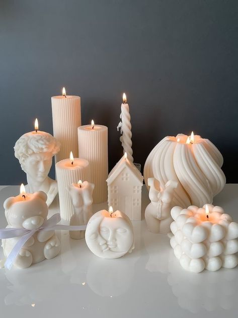 Baby Shower Favours, Aesthetic Candles, Cute Candles, Candle Aesthetic, Hanging Flower Wall, Paper Flower Wall, Candle Business, Candle Inspiration, Candles Crafts