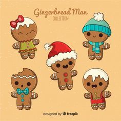 Colección navidad galletas pan de jengibre dibujo animado vector gratuito 귀여운 음식 그림, Christmas Doodles, Navidad Diy, Christmas Drawing, Christmas Cartoons, Christmas Illustration, Christmas Gingerbread, Free Christmas, Gingerbread Man