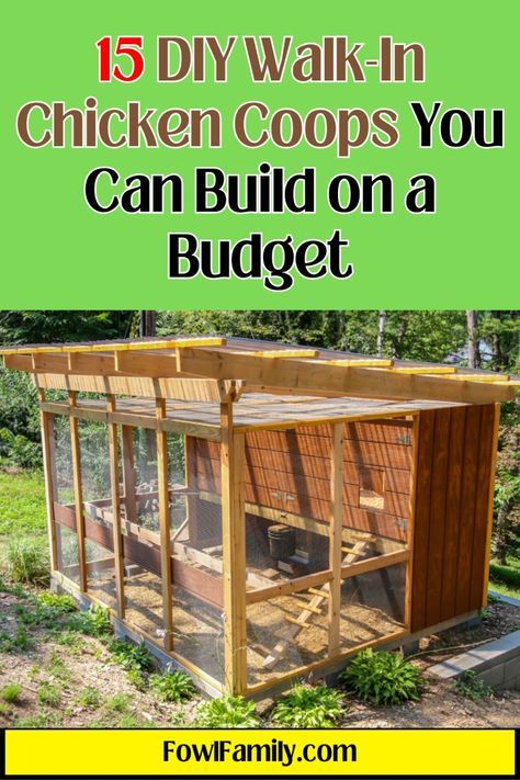 Create a spacious home for your flock with these 15 DIY walk-in chicken coop designs. We'll guide you through budget-friendly plans that offer plenty of room for you and your birds. No advanced skills needed – just a weekend and some basic tools! Diy Chicken Coop Addition, Basic Chicken Coop Diy, Chicken Coop Floor Plans, Chicken Coop Plans For 20 Chickens, 10 Chicken Coop Plans, Chicken Coupe Diy Plans, Diy Chicken Coop With Run, Chicken Coop Diy Plans, Chicken Coop For 4 Chickens