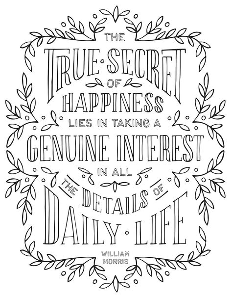 The Happiness Project, Lettered Quotes, Inspirational Quotes Coloring, Free Adult Coloring Printables, Drawing Kits, Gretchen Rubin, Family Coloring Pages, Mini Posters, Swear Word Coloring