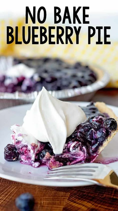 Blueberry Pie Recipe Frozen Blueberries, One Crust Blueberry Pie, No Bake Blueberry Pie With Graham Cracker Crust, Blueberry Pie With Graham Cracker Crust, Pie Using Graham Cracker Crust, Blueberry Pie Graham Cracker Crust, Easy Blueberry Desserts Simple, Blueberry Pie No Bake, No Bake Pies With Graham Cracker Crust