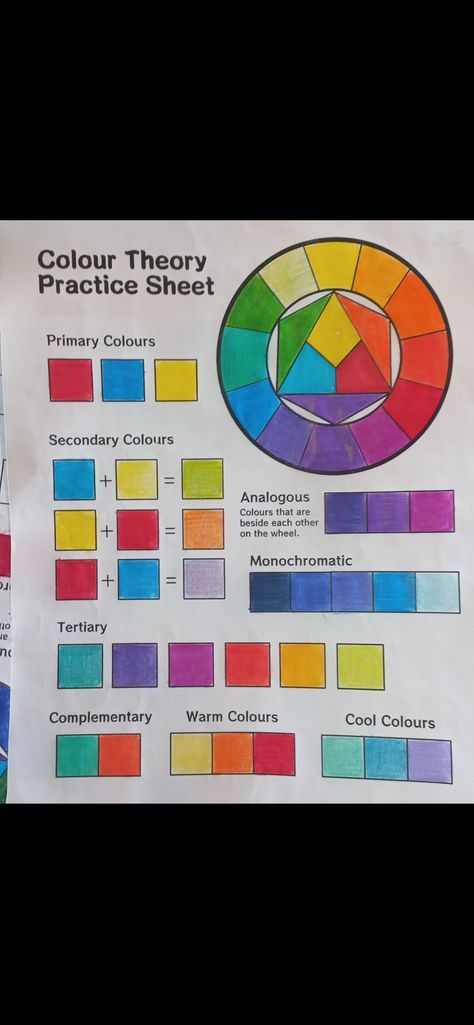 Color Theory Practice Sheet, Makeup Theory, Color Theory Projects, Colour Wheel Theory, Art Teacher Resources, Color Wheels, Kpop Diy, Colour Theory, Family Coloring