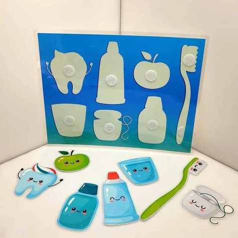 Last Minute Preschool Activities, Dental Games For Kids, Nursery Rythmes Crafts For Toddlers, Daycare Circle Time, Health Education Activities, Matching Activities For Preschoolers, Dental Games, Matching Card Game, Hygiene Activities