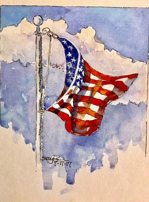 Painting Flags, America Painting, Dream Again, Drawing Ideas For Kids, Patriotic Art, Hand Lettering Cards, Flag Painting, Drawings Ideas, Diy Watercolor Painting