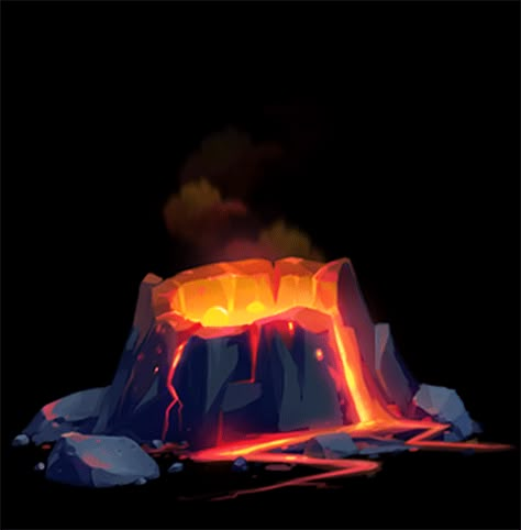 ArtStation - Side-Scrolling_d2_any_GIF, H J W Lava Animation, Volcano Concept Art, Volcano Game, Top Down Game, Isometric Map, Event Games, Map Games, Game 2d, Ui Game