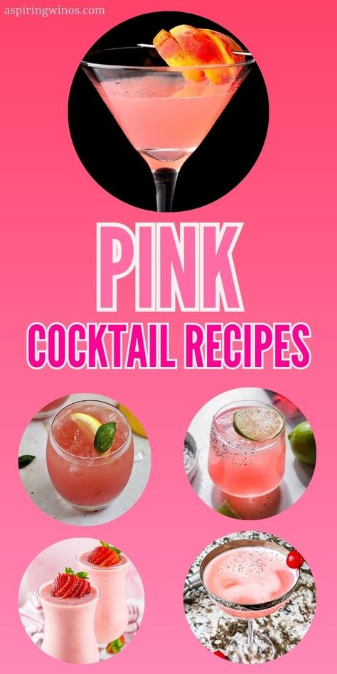 The Best Pink Cocktail Recipes | Pretty In Pink | Pretty In Pink - Pink Cocktail Recipes | Pink Wedding Cocktail Ideas | Pink Themed Parties | Pink Cocktails For Pink Parties | Cocktail Recipes #Pink #PinkWeddings #PinkParties #PinkCocktails #CocktailRecipes #PinkCocktailRecipes #PrettyInPink Pink Wedding Cocktails, Wedding Cocktail Ideas, Girly Cocktails, Pink Themed Party, Milkshake Cocktails, Pink Gin Cocktails, Strawberry Tequila, Strawberry Margarita Recipe, Sunrise Cocktail