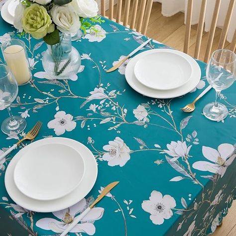 Amazon.com: LIBERECOO Vinyl Tablecloth Square 52 x 52 Inch Exquisite Floral Plastic Tablecloths Stain-Resistant 100% Waterproof Table Cover for Home and Dining Indoor Outdoor : Home & Kitchen Vinyl Tablecloth, Plastic Tablecloth, Outdoor Home, Table Cover, Table Covers, Tablecloths, Home Kitchen, Table Cloth, Home Kitchens