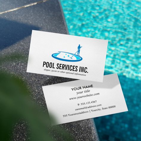 Swimming Pool Maintenance, Swimming Pool Cleaning, Construction Business Cards, Pool Stuff, Tutoring Business, Virtual Assistant Jobs, Professional Business Card, Visiting Card Design, Branding Shoot