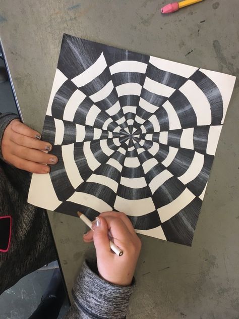 OP ART BY 5TH GRADE! – Art with Mrs Filmore Bathroom Paint Colours, Painting Ideas Blue, Bathroom Painting Ideas, Bathroom Paint Colors Sherwin Williams, Small Bathroom Paint Colors, Op Art Lessons, Bathroom Painting, Small Bathroom Paint, 5th Grade Art