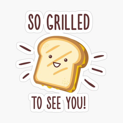 Get my art printed on awesome products. Support me at Redbubble #RBandME: https://www.redbubble.com/i/sticker/Cheesy-Greetings-by-AnishaCreations/21539873.EJUG5?asc=u Sandwich Puns, Sandwiches Quote, Breakfast Puns, Funky Quote, Cheese Cartoon, Cheese Drawing, Cheese Puns, Cheesy Sandwich, Logo Quotes