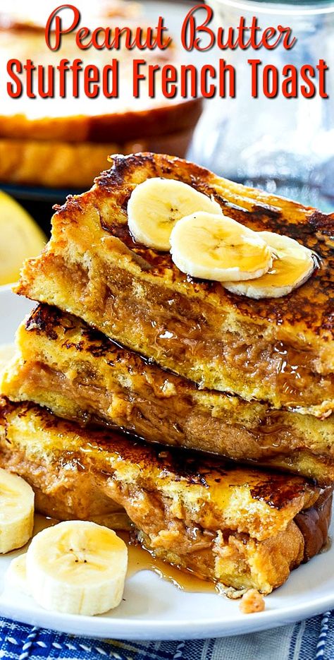 Peanut Butter Stuffed French Toast, Peanut Butter Banana French Toast, Peanut Butter And Jelly French Toast, Peanut Butter French Toast, Emma Food, Peanut Butter And Cream Cheese, Brunch Boards, Toast With Peanut Butter, Canteen Food