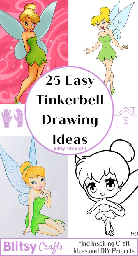 25 Easy Tinkerbell Drawing Ideas - How to Draw Tinkerbell Draw Fairy Easy, How To Draw A Fairy Step By Step, Tinkerbell Characters Drawings, Tinkerbell Drawing Easy Step By Step, Tinkerbell Images, Tinker Bell Easy Drawing, Tinkerbell Sketch, How To Draw Tinkerbell, Tinker Bell Drawing Sketches