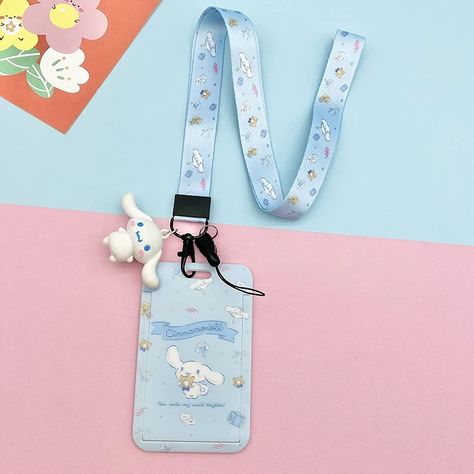 Cute Id Holder, Cute Lanyards Id Holder, Sanrio Card Holder, Sliding Card, Anime Lanyard, Cute Figurine, Cute Lanyard, Lanyard Id Holder, Cute Lanyards