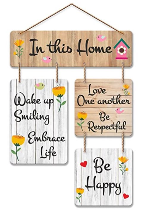 Artvibes Family Rules Decorative Wall Art MDF Wooden Wall Hanger for Living Room | Bedroom | Home Decor | Office | Gift | Quotes Items | Wall Hanging For Home Decoration | Modern Wooden Wall Art Decor, Terrace Decor, Workout Beginner, Gifts Wrapping, Handmade Keychains, Diary Decoration, Quote Decor, Fa Fal, Bedroom Artwork