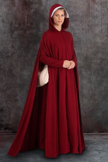 This Deluxe Women's Handmaid Tale Costume comes with a red handmaiden dress, a hooded handmaid cloak, a two-piece white handmaiden bonnet, and a satchel bag. #halloween_costumes #handmaid's_tale_costumes Handmaid's Tale Costume, Handmaids Tale Costume, Outfits For Halloween, Handmaids Tale, Tale Dress, Authentic Costumes, Fun Costumes, The Handmaid's Tale, Popular Costumes