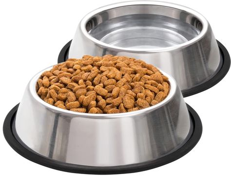 Taglory 2 Pack 2/ 3.5/ 6 Cup Stainless Steel Dog Bowls, Pet Food and Water Bowl with Non-Slip Rubber Base for Small Medium La Dog Food Bowl Stand, Cat Water Bowl, Travel Dog Bowl, Cat And Kitten, Stainless Steel Dog Bowls, Elevated Dog Bowls, Puppy Bowls, Dog Bowl Stand, Food Bowls