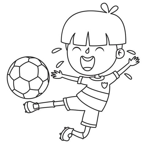 Kid playing with ball, line art drawing ... | Premium Vector #Freepik #vector #kids #education #cartoon #student Children Education, Ball Drawing, Kid Coloring Page, Letter B, Line Art Drawings, Kids Education, Drawing For Kids, Coloring For Kids, Kids Playing