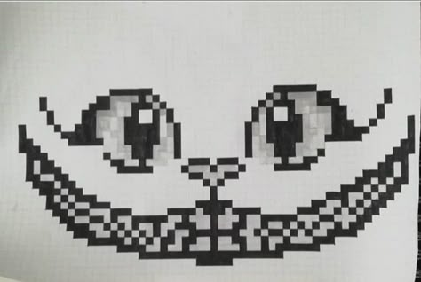 Cheshire Cat Pixel Art, Alice In Wonderland Hama Beads, Alice In Wonderland Pixel Art, Alice In Wonderland Cross Stitch, Cat From Alice In Wonderland, Crochet Graphs, Pixel Art Pokemon, The Cheshire Cat, Art Bracelet